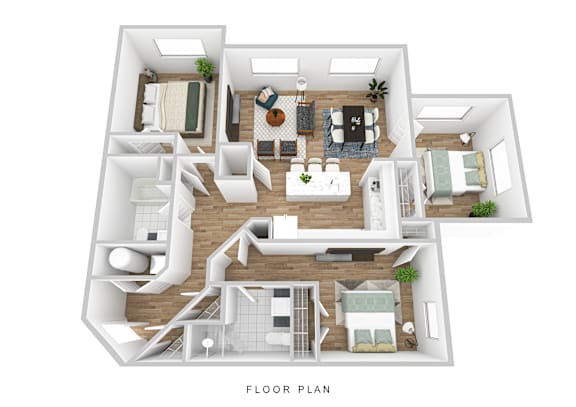 A floor plan of a house with labeled rooms.
