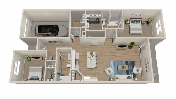 bedroom floor plan an in 3d
