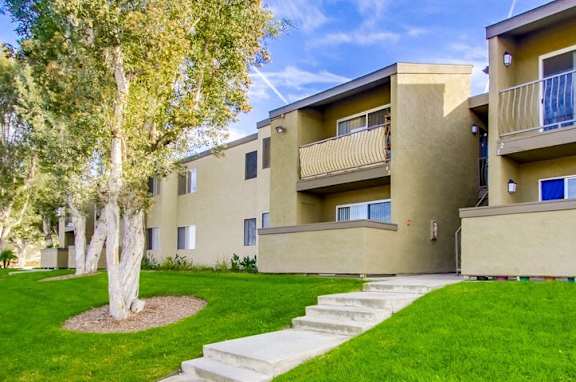 Mesa Village Apartments Exterior View of Patios
