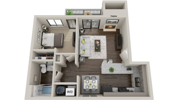 One Bedroom Apartment Floor Plan