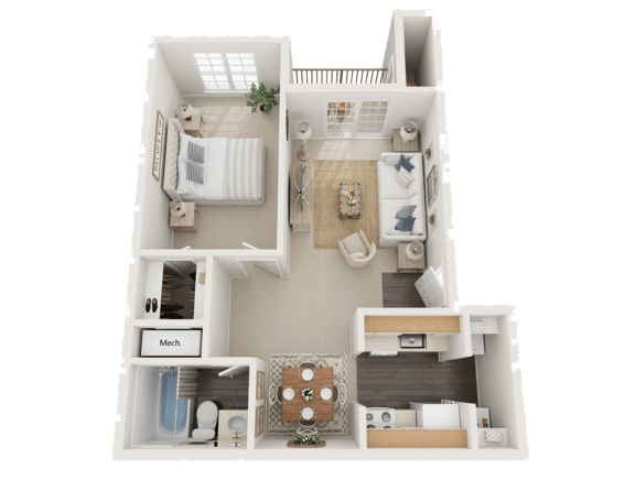 vs5 3D 1 Bed/1 Bath 708 sq ft