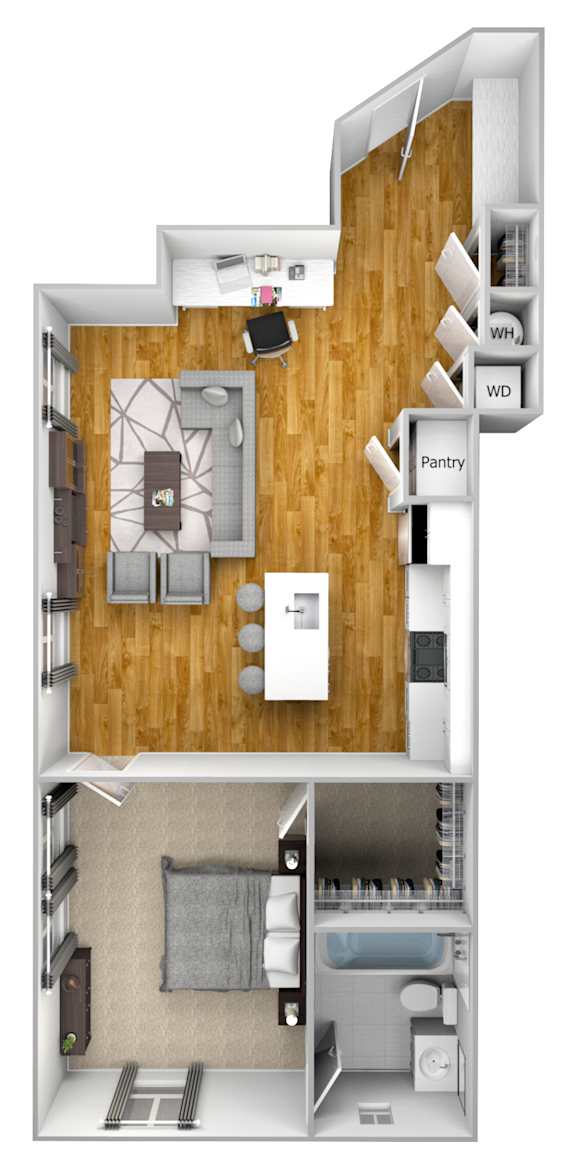 1 bed 1 bath I at The Quarter Lofts Apartments, Mississippi