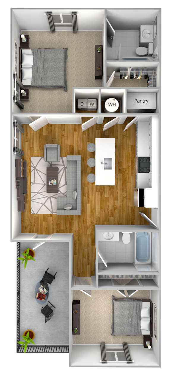 2 bed 2 bath H at The Quarter Lofts Apartments, Jackson, MS