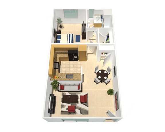 a 3d rendering of a floor plan of a house