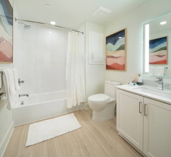 Bathroom With Bathtub at The Q Topanga, Woodland Hills, CA, 91367