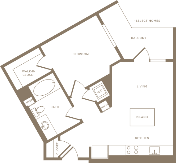 A6 Floor Plan at The Q Playa, Los Angeles, CA, 90045