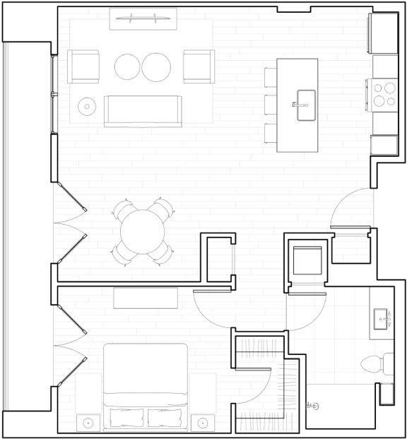 A6 Floor Plan at The Q Topanga, Woodland Hills, CA