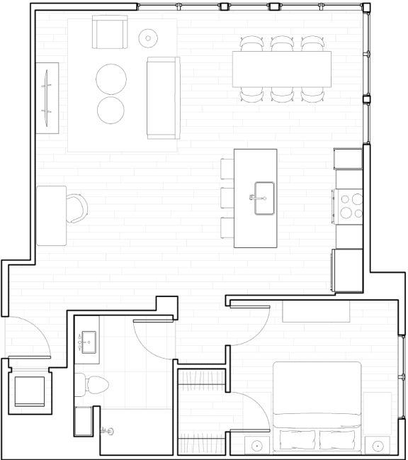 A7 Floor Plan at The Q Topanga, Woodland Hills, CA, 91367