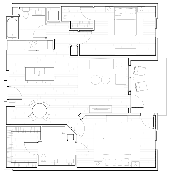 B4 Floor Plan at The Q Variel, Woodland Hills, CA
