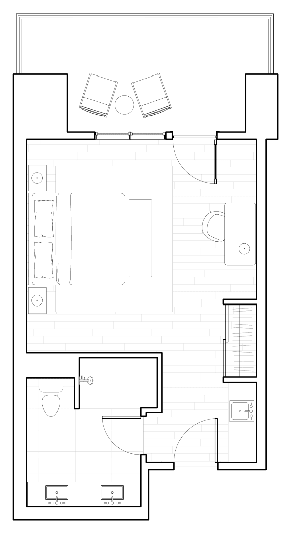 GUEST SUITE Floor Plan at The Q Variel, California