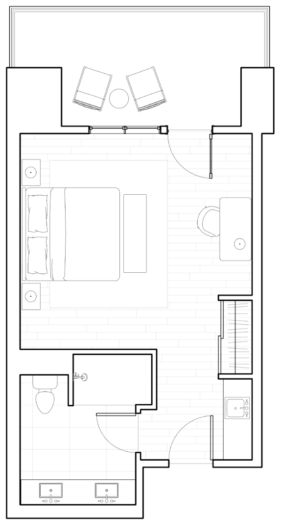 GUEST SUITE Floor Plan at The Q Topanga, Woodland Hills, California