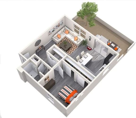 Floor Plan  1 Bedroom floor plan at Villas at Chandler Heights, Chandler, AZ, 85249