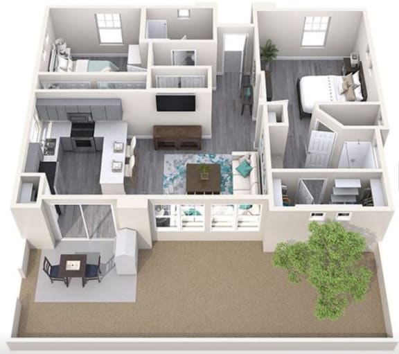 2 Bedroom Floor Plan 2 Bedroom Floor Plan at Villas at Chandler Heights, Arizona, 85249