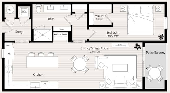 A12 Floor Plan at Huxley Scottsdale, Arizona, 85260