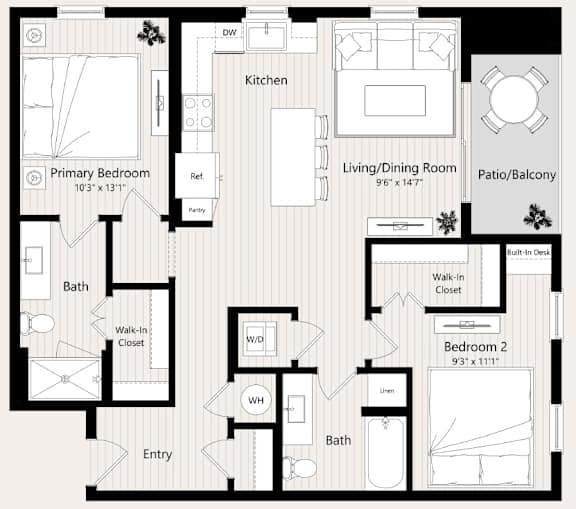B3 Floor Plan at Huxley Scottsdale, Scottsdale, 85260