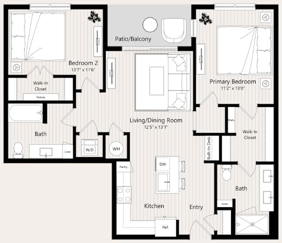 B4 Floor Plan at Huxley Scottsdale, Scottsdale Arizona