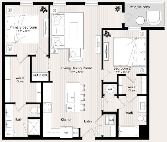 B5-B Floor Plan at Huxley Scottsdale, Arizona, 85260