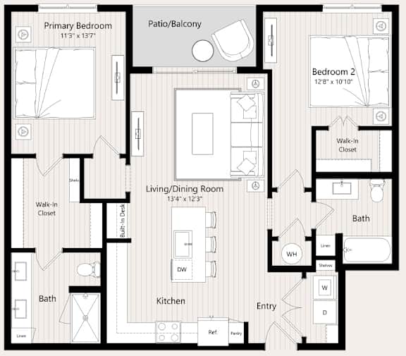 B7 Floor Plan at Huxley Scottsdale, Scottsdale, AZ