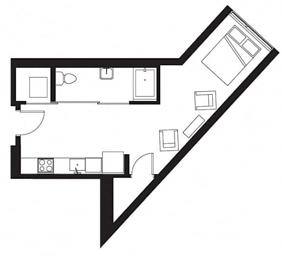 Studio apartment at Pine Minor, Seattle, WA