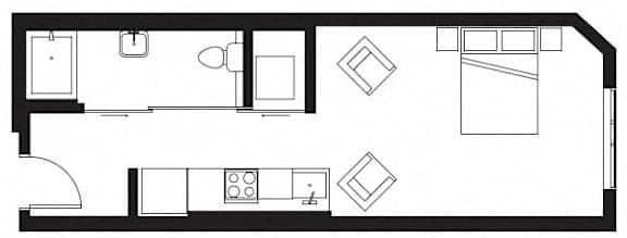 Studio apartment at Pine Minor, Seattle, WA