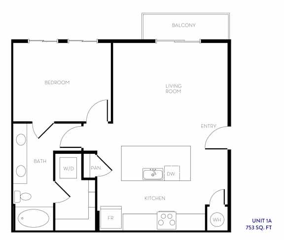Unit 1A Floor Plan at The Hendry, Henderson, NV, 89074