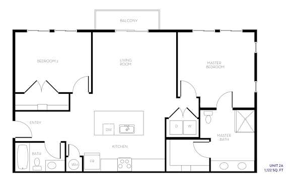 Unit 2A Floor Plan at The Hendry, Henderson, NV, 89074