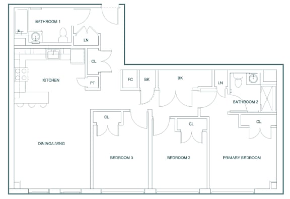 the schematic floor plan of the residence