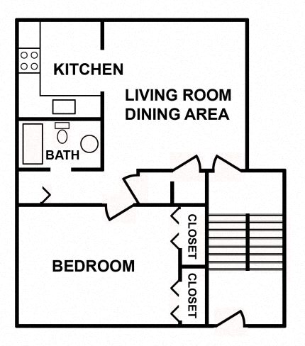  Floor Plan 1 Bedroom Apartment
