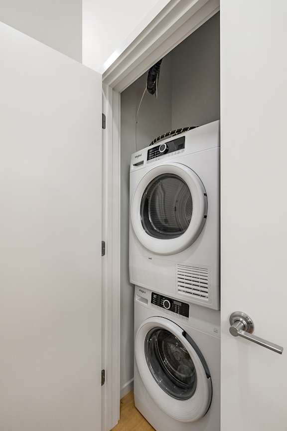 Stackable washer and dryer at The Freelon at Sugar Hill, Detroit, MI 48201