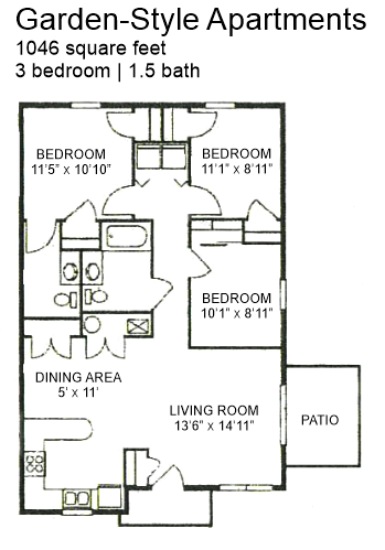 a floor plan of a house with bedrooms and a living room