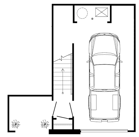 A diagram of a car with a floor plan and a cutaway view of the interior.