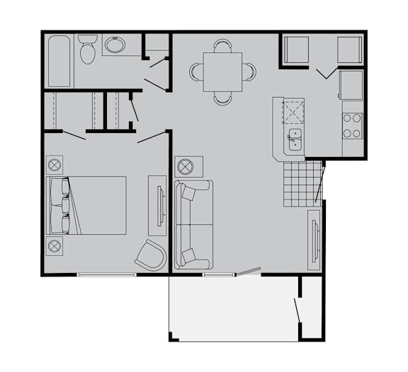 A black and white image of a floor plan of a house.