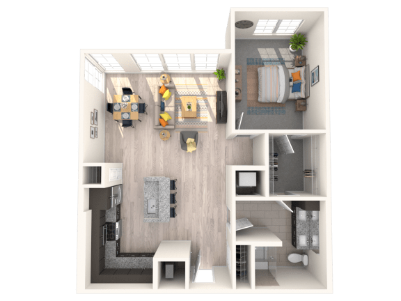 The Shirley Apartments Odenton MD Blush 1-Bedroom Floor Plan L at The Shirley Apartments , Maryland