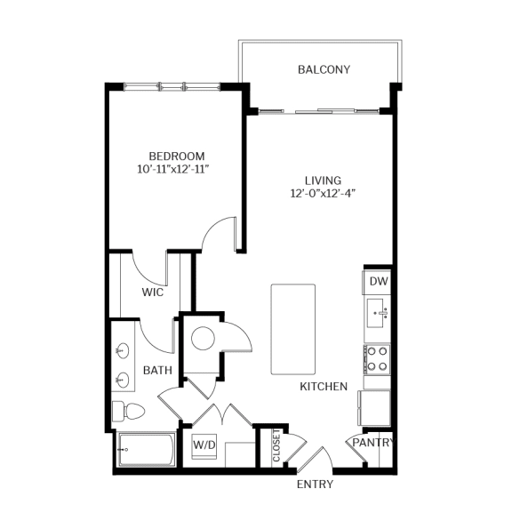 Floor Plan  The Shirley Apartments Odenton MD Scarlet 1-Bedroom Floor Plan B at The Shirley Apartments , Odenton, Maryland