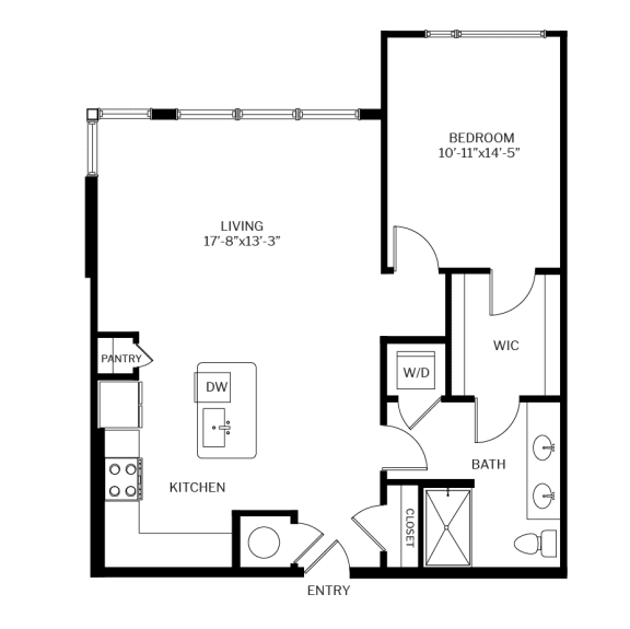 The Shirley Apartments Odenton MD Blush 1-Bedroom Floor Plan C at  The Shirley Apartments , Odenton