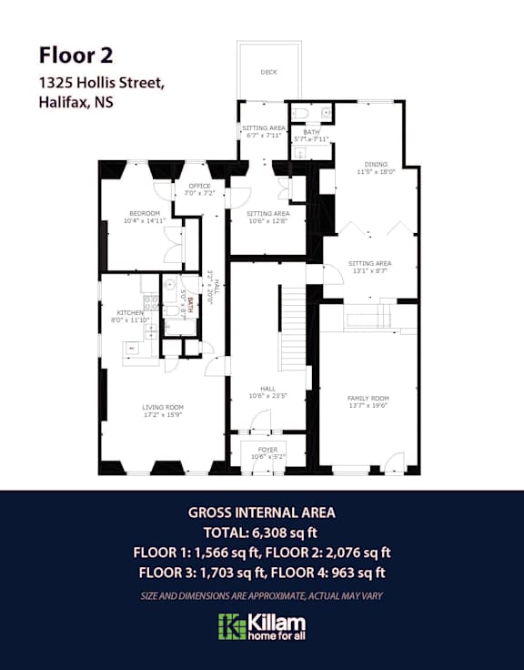 Floor plan for a home at 1325 Hollis Street, Halifax, NS.
