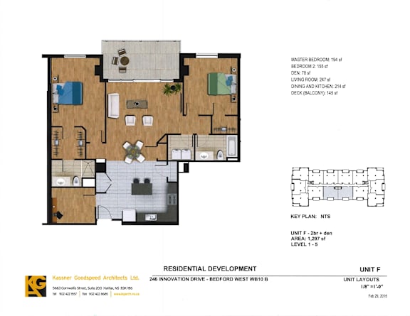 A floor plan for a residential development by Kassner Goodspeed Architects Ltd.