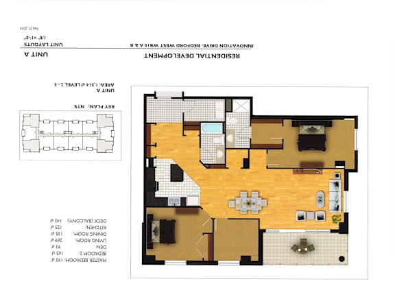 A detailed drawing of a house plan with labeled rooms.