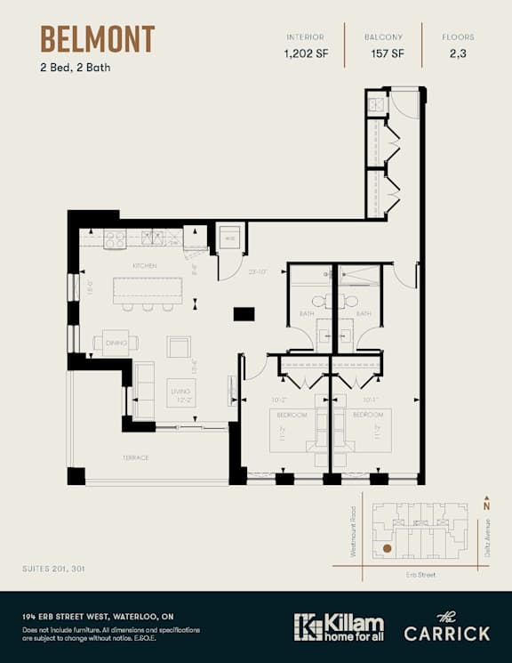 Belmont 2 Bed, 2 Bath