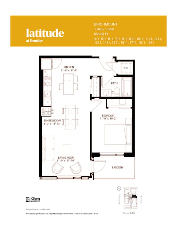 Birchmount (663 SF) - 1 Bed | 1 Bath