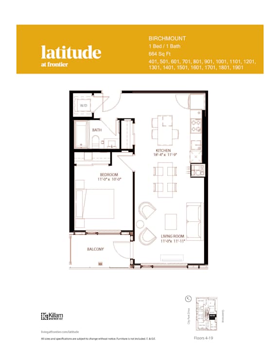 Birchmount (664 SF) - 1 Bed | 1 Bath