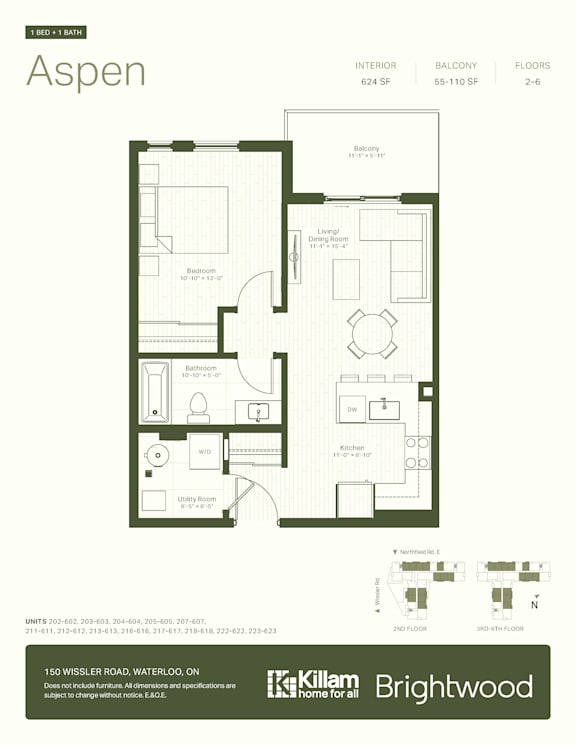 A floor plan for a home with a balcony and a kitchen.