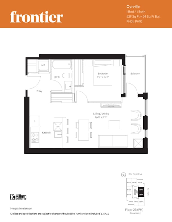 Cyrville Penthouse - 1 Bed | 1 Bath