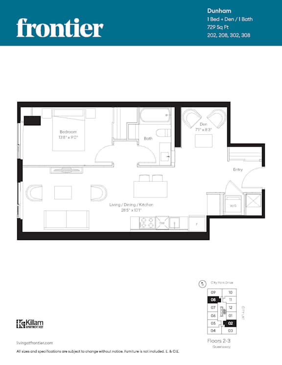 Dunham - 1 Bed + Den | 1 Bath