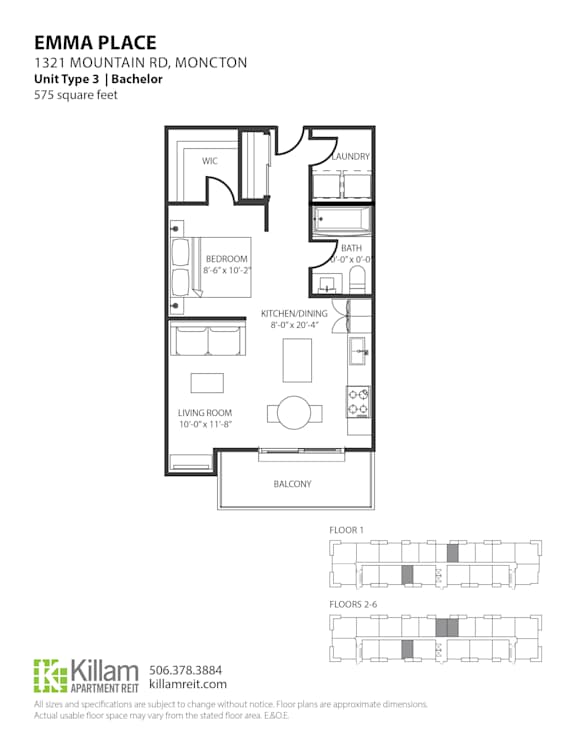 Emma Place Bachelor Floor Plan