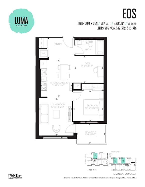 EOS - 1 Bed + Den | 1 Bath