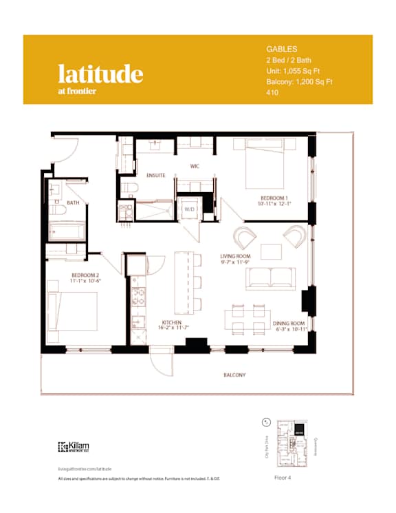 Gables (Large Balcony) - 2 Bed | 2 Bath
