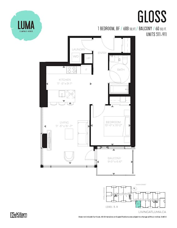Gloss (Barrier Free) - 1 Bed | 1 Bath