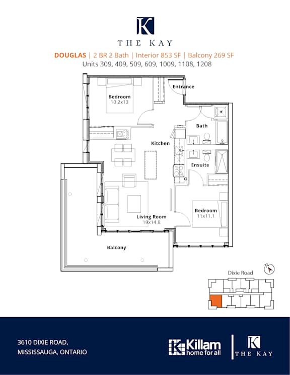 Douglas 2 Bedroom Barrier Free 2 Bathroom Floor Plan