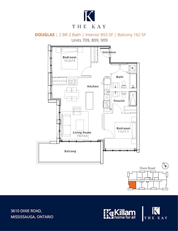Douglas 2 Bedroom Barrier Free 2 Bathroom Floor Plan